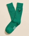 Brooks Brothers Cotton Blend Ribbed Socks With Embroidered Tennis Racquets In Green