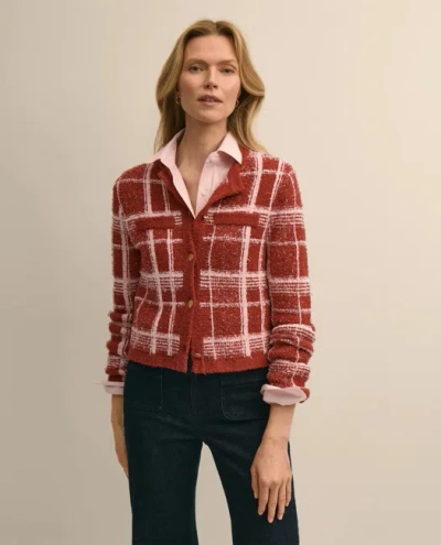 Brooks Brothers Cotton-blend Soft Plaid Cardigan Sweater In Multi