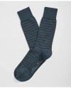 Brooks Brothers Cotton Blend Striped Socks In Blue