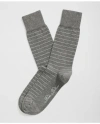 Brooks Brothers Cotton Blend Striped Socks In Grey