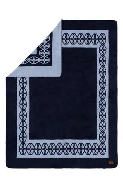 Brooks Brothers Cotton Blend Throw In Navy