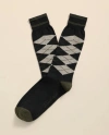 Brooks Brothers Cotton-blend Tipped Argyle Socks In Black