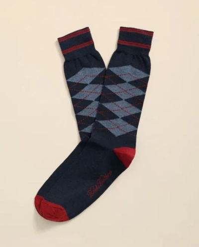 Brooks Brothers Cotton-blend Tipped Argyle Socks In Multi