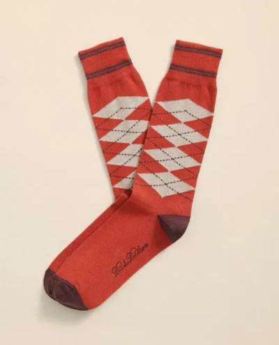 Brooks Brothers Cotton-blend Tipped Argyle Socks In Multi