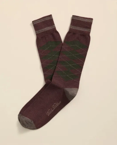 Brooks Brothers Cotton-blend Tipped Argyle Socks In Multi