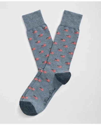 Brooks Brothers Cotton-blend Usa Flag Socks In Blue