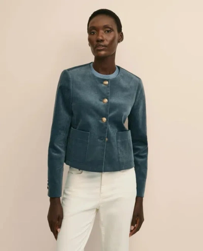 Brooks Brothers Cotton Blend Velveteen Jacket In Blue