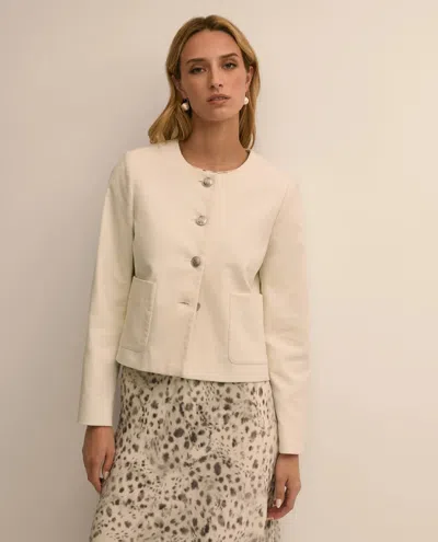 Brooks Brothers Cotton Blend Velveteen Jacket In Marshmallow