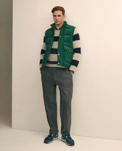 Brooks Brothers Cotton Blend Wide-wale Puffer Vest In Green