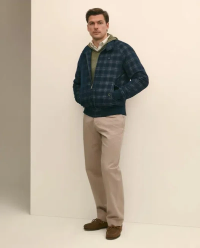 Brooks Brothers Cotton Bomber Jacket In Plaid Corduroy In Green