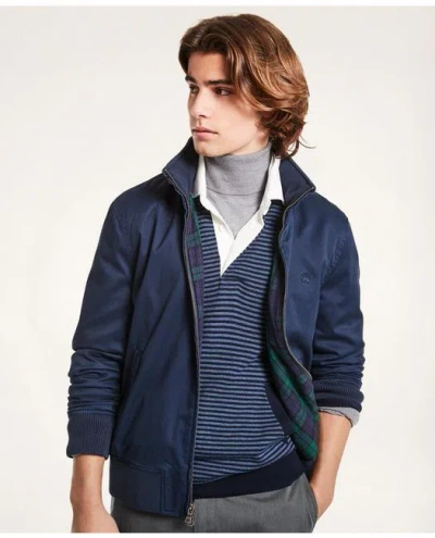 Brooks Brothers Cotton Bomber Jacket In Navy