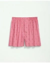 Brooks Brothers Cotton Broadcloth Anchor Print Boxers In Light Red