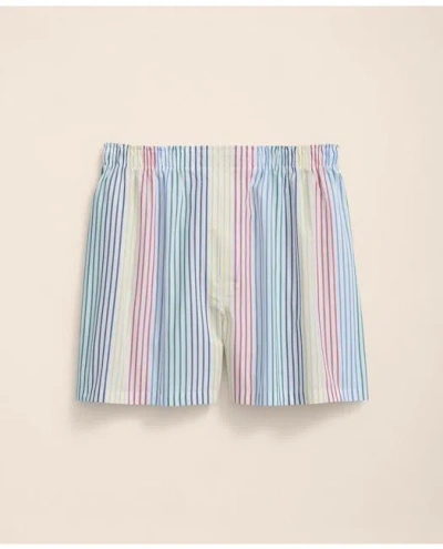 Brooks Brothers Cotton Broadcloth Archive Stripe Boxers In Multicolor