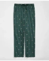 Brooks Brothers Cotton Broadcloth Beagle Motif Lounge Pants In Green