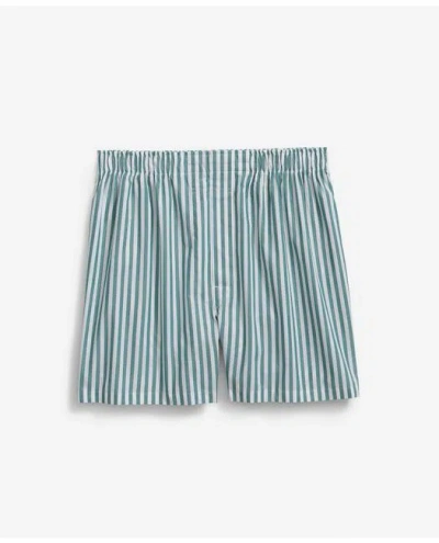 Brooks Brothers Cotton Broadcloth Butcher-stripe Boxers In Green