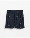Brooks Brothers Cotton Broadcloth Chipmunk-pattern Boxers In Navy