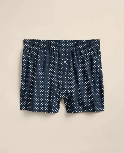 Brooks Brothers Cotton Broadcloth Dot Boxers In Blue