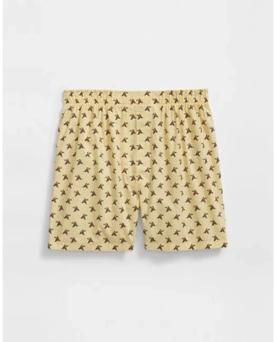 Brooks Brothers Cotton Broadcloth Duck-pattern Boxers In Yellow
