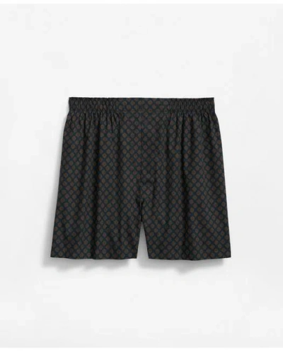 Brooks Brothers Cotton Broadcloth Foulard Boxers In Navy