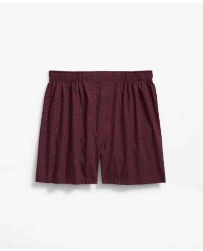 Brooks Brothers Cotton Broadcloth Foulard Boxers In Red