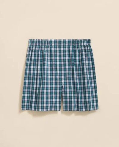 Brooks Brothers Cotton Broadcloth Plaid Boxers In Blue