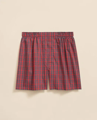 Brooks Brothers Cotton Broadcloth Royal Stewart Tartan Boxers In Red
