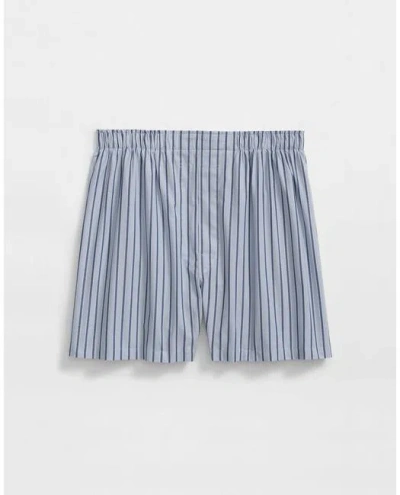 Brooks Brothers Cotton Broadcloth Striped Boxers In Blue