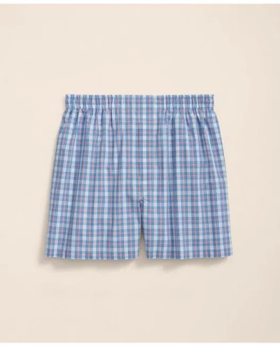 Brooks Brothers Cotton Broadcloth Tartan Boxers In Light Orange