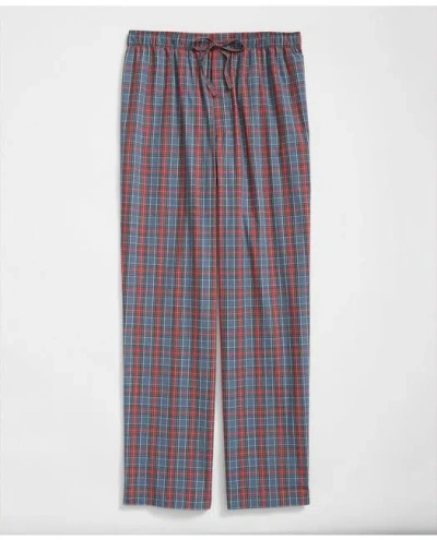 Brooks Brothers Cotton Broadcloth Tartan Lounge Pants In Blue