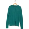 Brooks Brothers Cotton Cableknit Crewneck Sweater In Teal Heather