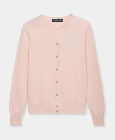 Brooks Brothers Cotton Cardigan In Pink
