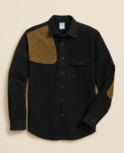 Brooks Brothers Cotton Chamois Sport Shirt In Black