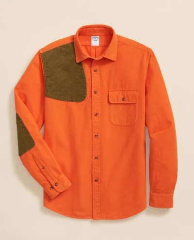 Brooks Brothers Cotton Chamois Sport Shirt In Orange