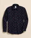 Brooks Brothers Cotton Corduroy Polo Button-down Collar Pheasant Sport Shirt In Blue