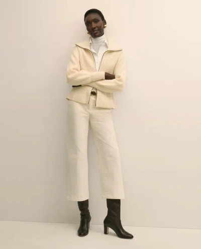 Brooks Brothers Cotton Corduroy Wide Leg Cropped Pants In White