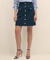 Brooks Brothers Cotton Faille A-line Skirt With Gold Buttons
