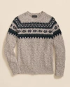 Brooks Brothers Cotton Fair Isle Sweater In Neutral