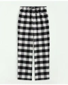 Brooks Brothers Cotton Flannel Buffalo Plaid Lounge Pants In Ivory