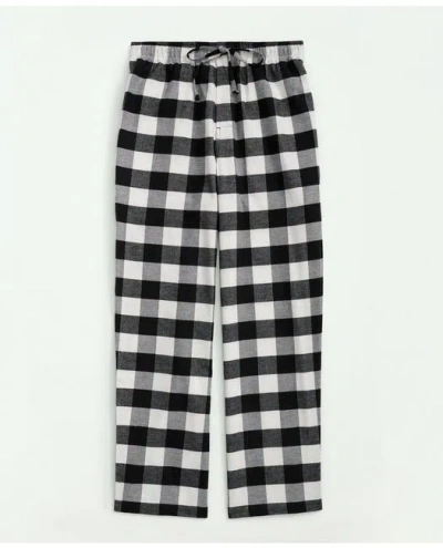 Brooks Brothers Cotton Flannel Buffalo Plaid Lounge Pants In Ivory