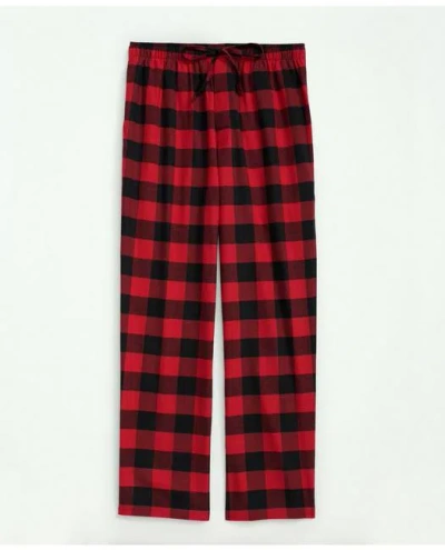 Brooks Brothers Cotton Flannel Buffalo Plaid Lounge Pants In Red