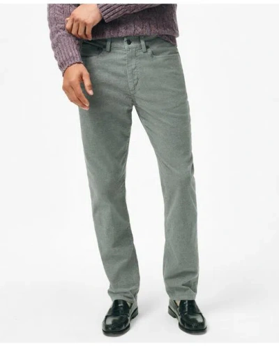 Brooks Brothers Cotton Flannel Five-pocket Pants In Light Grey