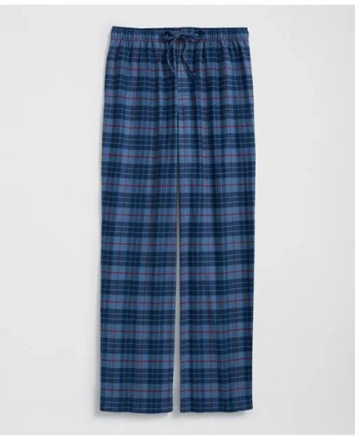 Brooks Brothers Cotton Flannel Plaid Lounge Pants In Blue