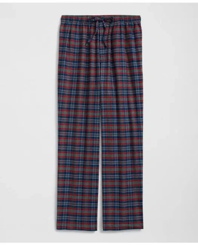 Brooks Brothers Cotton Flannel Plaid Lounge Pants In Grey