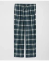 Brooks Brothers Cotton Flannel Tartan Lounge Pants In Light Green