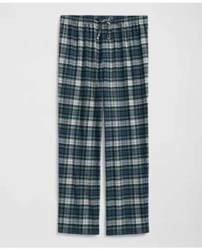 Brooks Brothers Cotton Flannel Tartan Lounge Pants In Light Green