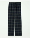 Brooks Brothers Cotton Flannel Tartan Lounge Pants In Navy
