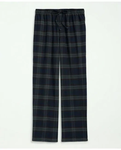 Brooks Brothers Cotton Flannel Tartan Lounge Pants In Navy