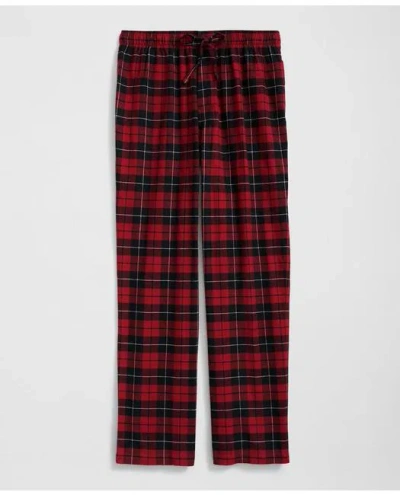 Brooks Brothers Cotton Flannel Tartan Lounge Pants In Red