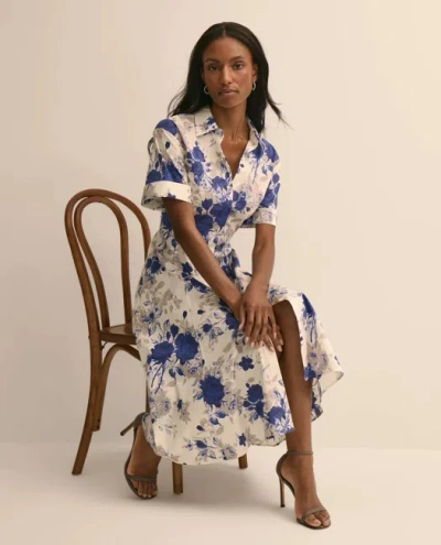 Brooks Brothers Cotton Floral Shirtdress In White