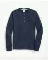 Brooks Brothers Cotton Henley Long-sleeve T-shirt In Navy